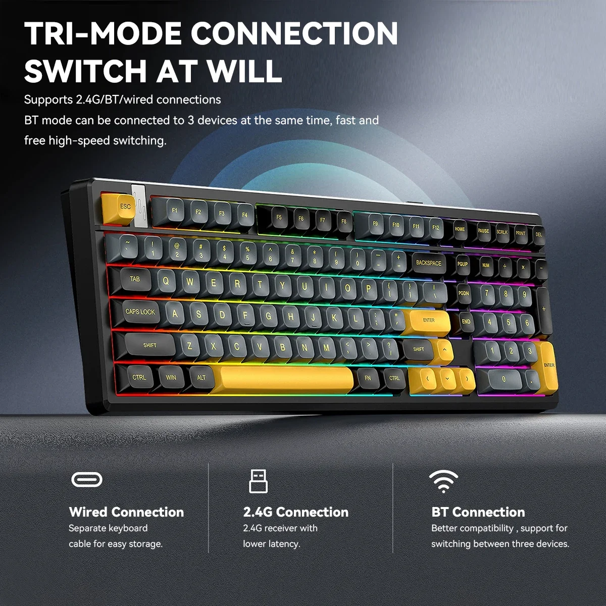 Gaming Keyboard Thocky - Keyboard Gaming Mekanik Nirkabel dengan Keycaps