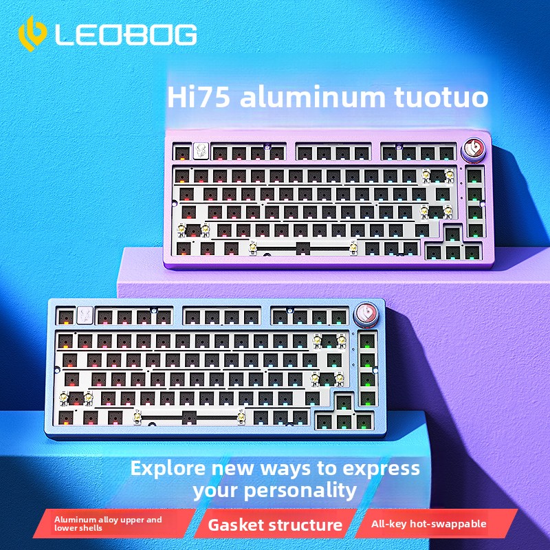 Gaming Keyboard Thocky - LEOBOG Hi75 CNC Aluminium Kit Mechanical