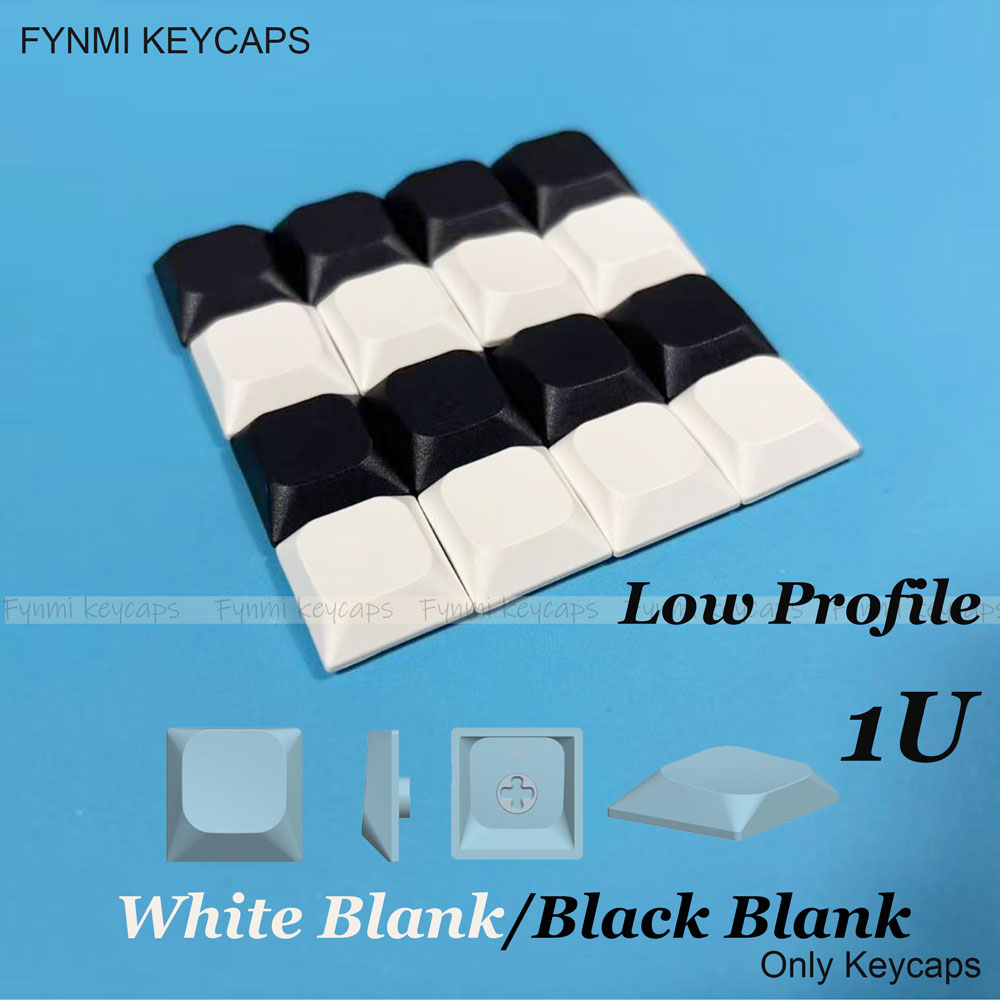 Mechanical Switch Tester - Fynmi 1/1.25/1.5/1.75/2/2.25/2.75/6.25U Keycaps Profil Rendah Hitam/Putih