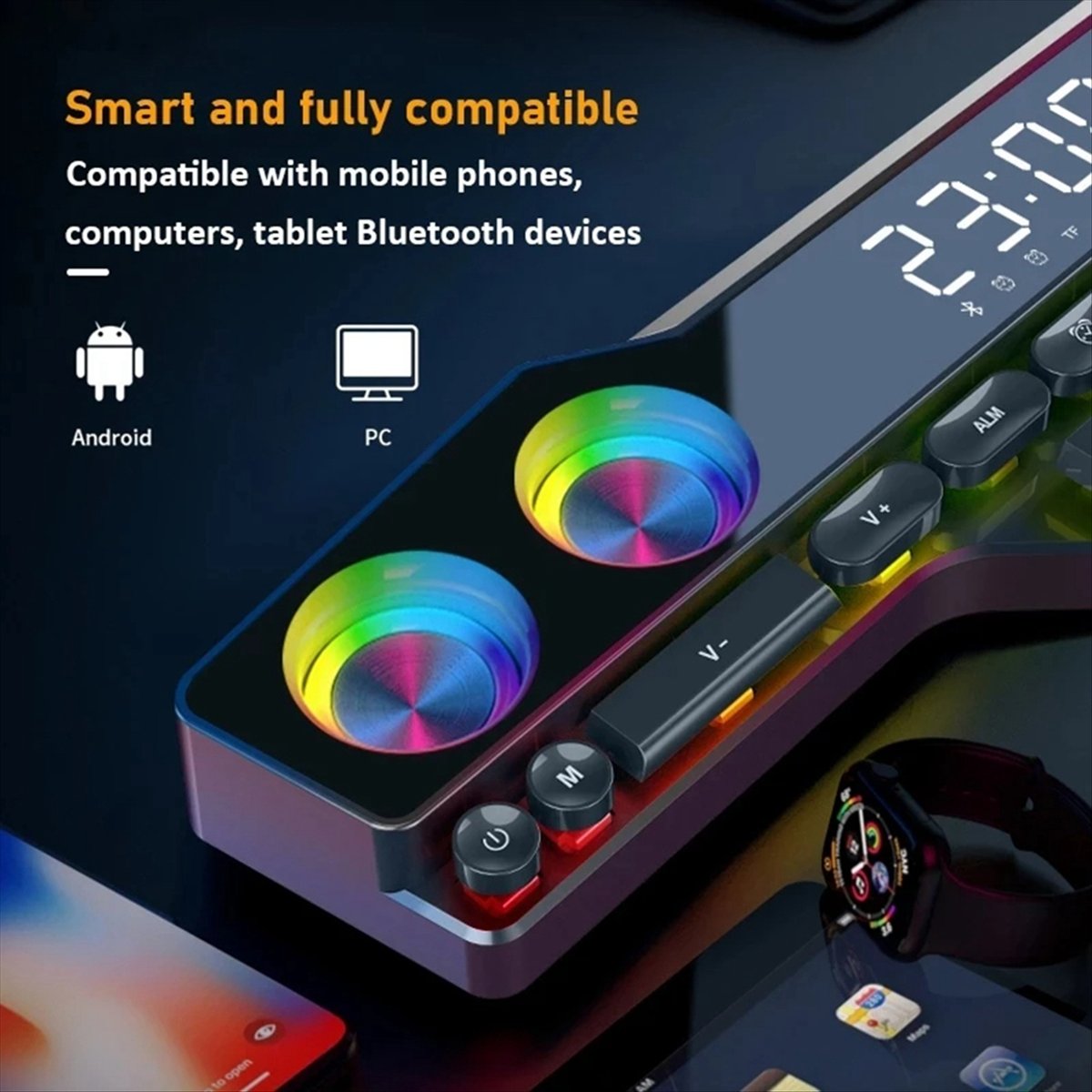 Gaming Keyboard Bluetooth - DTC5 V18 Speaker Warna-warni Dazzle untuk