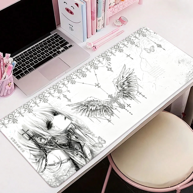 Gaming Keyboard And Mouse Pad - Alas Mouse Kulit Hitam Putih Estetika