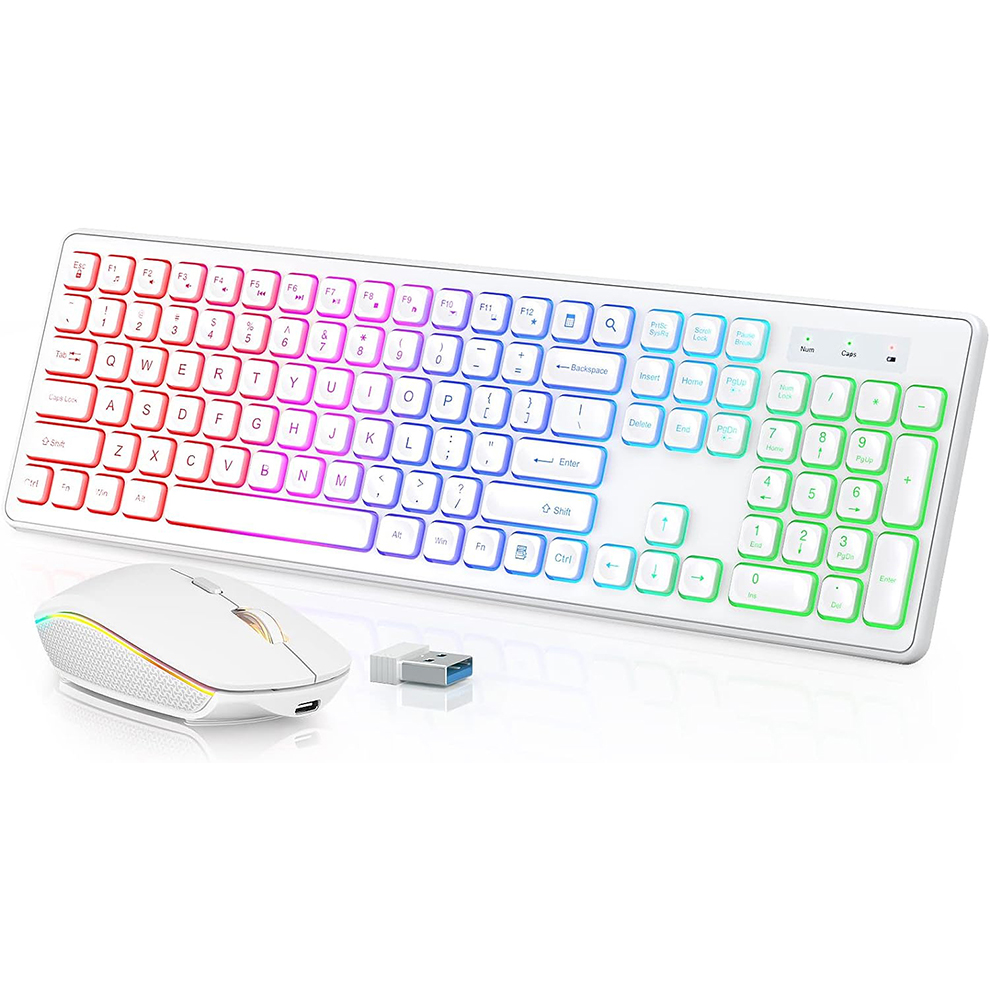 Gaming Keyboard Bluetooth - Keyboard dan Mouse Nirkabel dengan Lampu