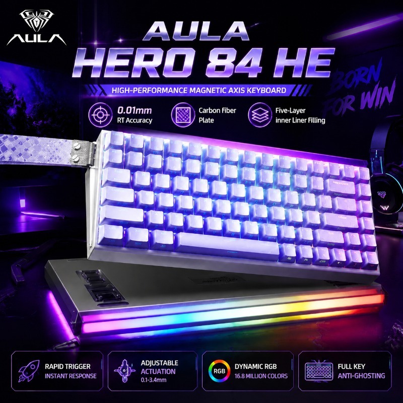 AULA HERO84 Keyboard Gaming Me - Gaming Keyboard Magnetic Switches ulasan dan harga
