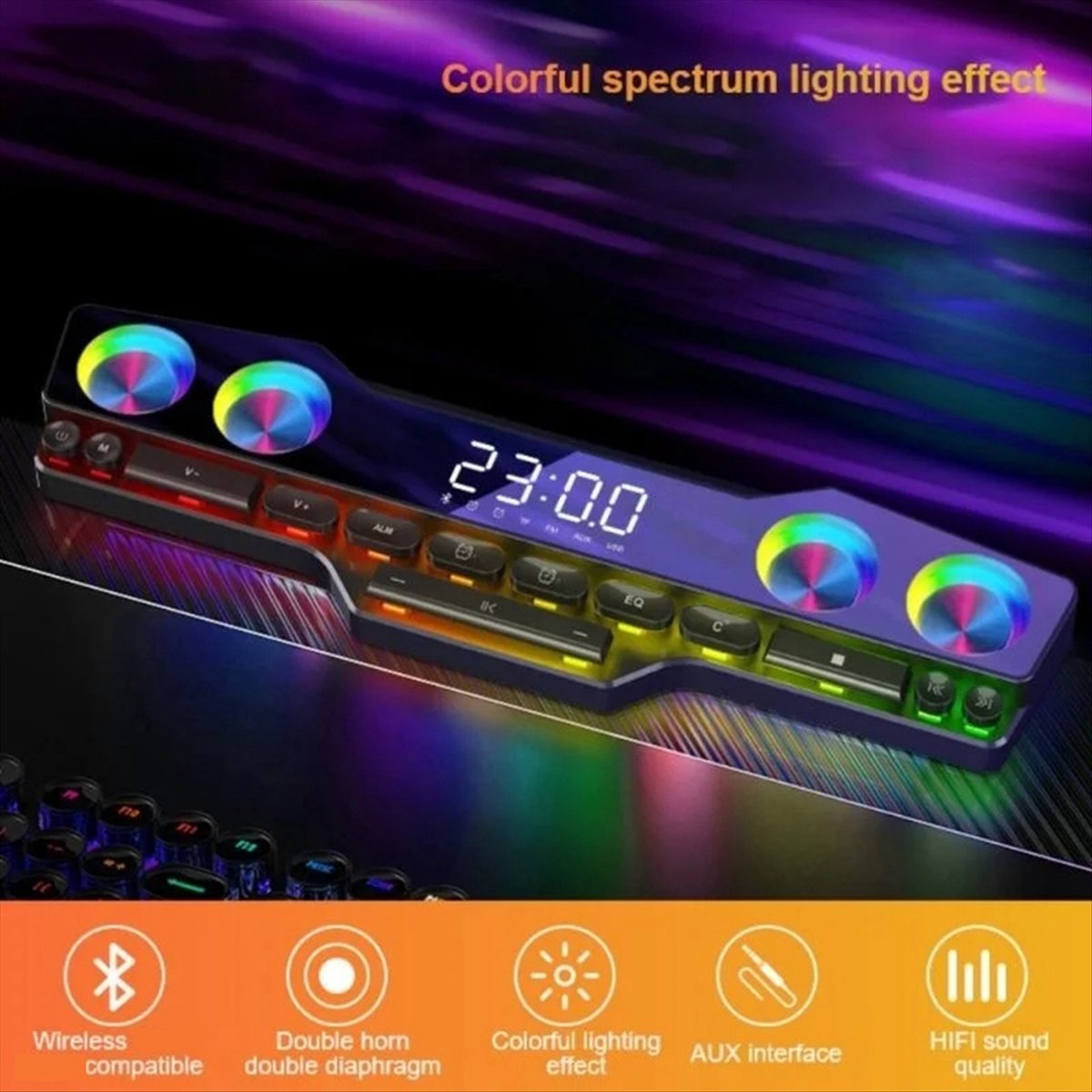 DTC5 V18 Speaker Warna-warni D - Gaming Keyboard Bluetooth ulasan dan harga