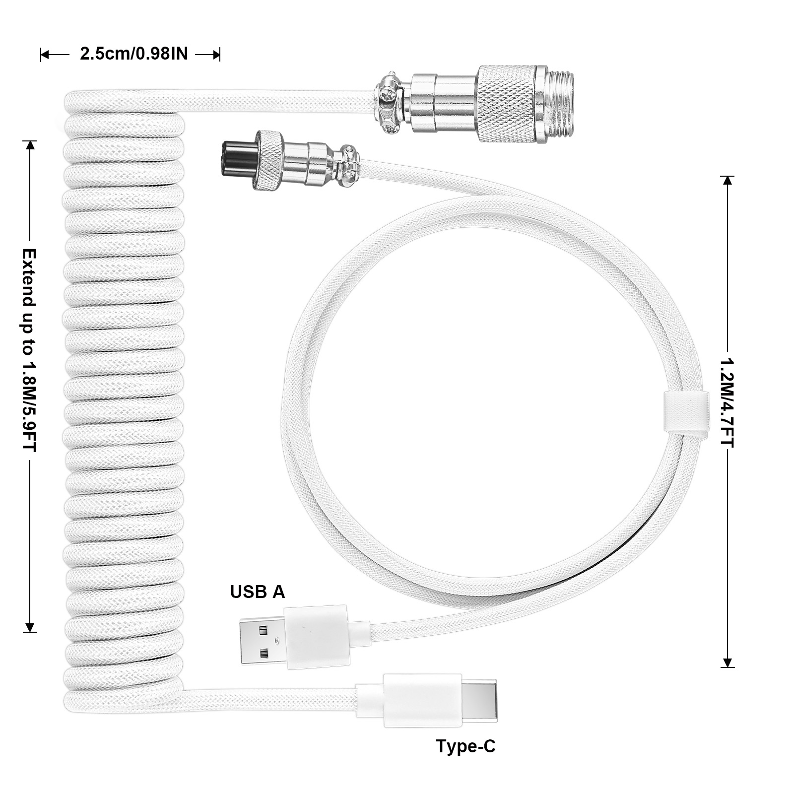Kabel Keyboard Mekanik USB Tip - Coiled Usb Cable ulasan dan harga