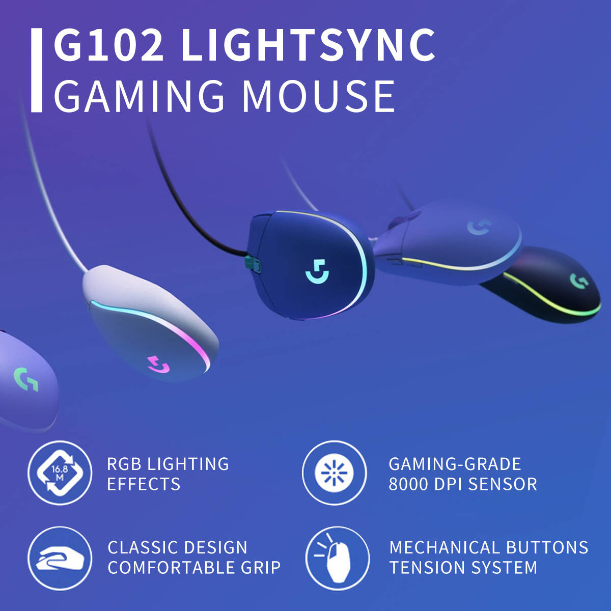 Mouse Gaming Logitech G102 Pro - Logitech Mouse G203 ulasan dan harga